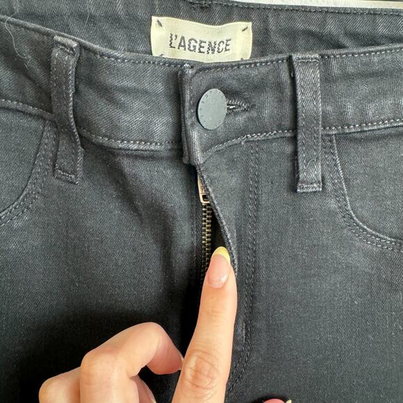 L'Agence Black Skinny Jeans Gold Side Stripe - Picture 6 of 10